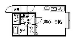 ビューコート白梅 ワンルームの間取図画像
