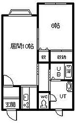 スカイ・ラーク 1LDKの間取図画像
