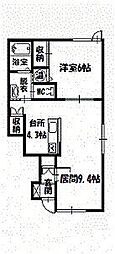 ラ・マトリス2 1LDKの間取図画像