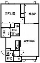 アール 2LDKの間取図画像