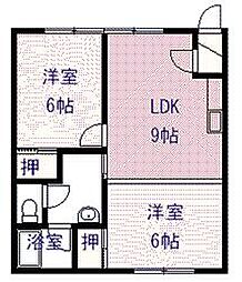 パレスヒルトン 2LDKの間取図画像