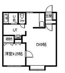 ロイヤルハイツ322B 1DKの間取図画像