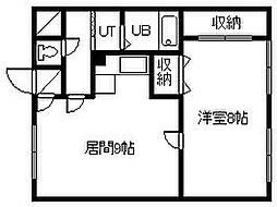 いちいハイム 1LDKの間取図画像
