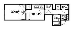 リーフ豊岡 1DKの間取図画像