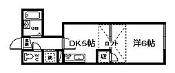 リーフ豊岡 1DKの間取図画像