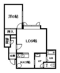 YellowJade 1LDKの間取図画像