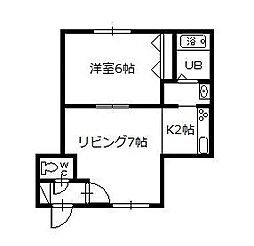 ヴェルデ 1LDKの間取図画像