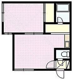 パレ豊岡 1DKの間取図画像