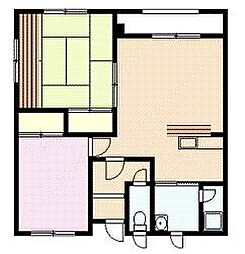 スカイタウン'87 2LDKの間取図画像