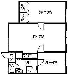 シティハウス豊岡 2LDKの間取図画像