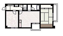 レジデンスサン 2LDKの間取図画像