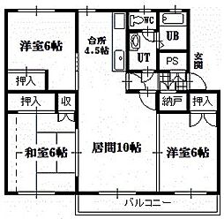 テレパレス旭川春光2 3LDKの間取図画像