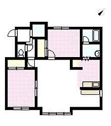 ピンクウェーブ1 2LDKの間取図画像