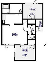 スイーピーの家 2LDKの間取図画像