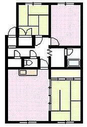 花咲第1マンション 3LDKの間取図画像