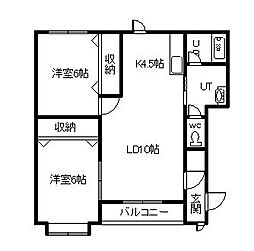 ミレニアム324 2LDKの間取図画像