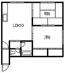 2・3ホームサトー 2LDKの間取図画像