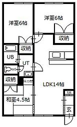 ドリームハイツ2 3LDKの間取図画像