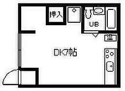 ラベンダーハイツ ワンルームの間取図画像