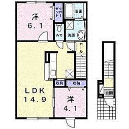 ベル・メゾン 2LDKの間取図画像