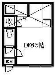 パラドールB ワンルームの間取図画像