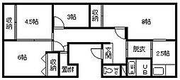 ビレッジハウス春光1 3LDKの間取図画像