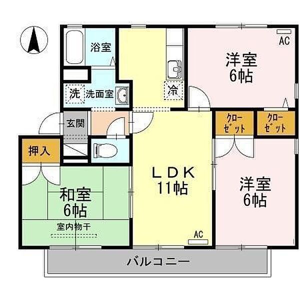 セジュール平佐 ｜広島県福山市手城町4丁目(賃貸アパート3LDK・2階・59.62㎡)の写真 その2