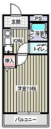 エメローズ汐田 3階1Kの間取り