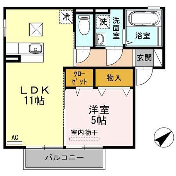 エル　ソル ｜広島県福山市曙町2丁目(賃貸アパート1LDK・1階・42.00㎡)の写真 その2