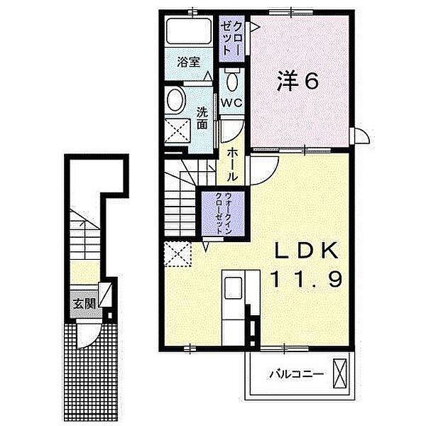 ラ・ルーチェ　C ｜広島県福山市西新涯町2丁目(賃貸アパート1LDK・2階・46.67㎡)の写真 その2