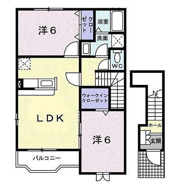 フォレスト　コート ｜広島県府中市広谷町(賃貸アパート2LDK・2階・58.80㎡)の写真 その2