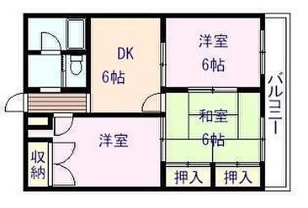 アーバンハイツ　なわち ｜広島県福山市新涯町3丁目(賃貸マンション3DK・1階・56.85㎡)の写真 その2