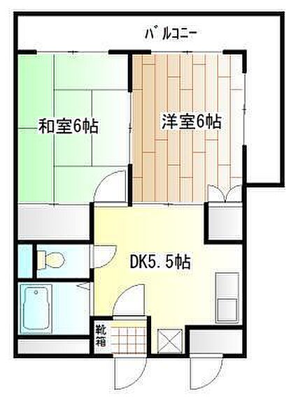 メゾン石原 ｜広島県福山市春日町5丁目(賃貸マンション2DK・3階・47.45㎡)の写真 その2