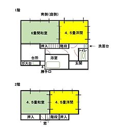 阿部借家 1階4DKの間取り