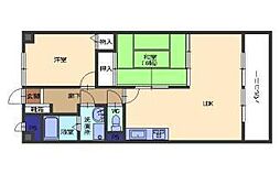 メゾン無憂館 6階2LDKの間取り