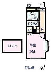 ＴＯＭＩＯ 1階1Kの間取り