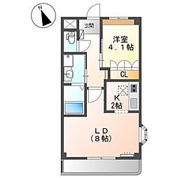 シルフィード　Ａ 1階1LDKの間取り
