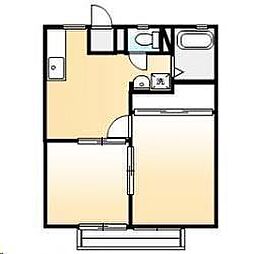 サンライフ高屋Ａ 2階2DKの間取り
