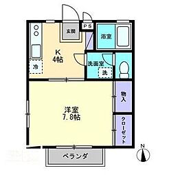 コンフォート城見 1Kの間取図画像