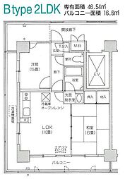 アネックス紅葉 4階2LDKの間取り
