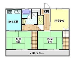 サン・コーポラス加茂1 3DKの間取図画像
