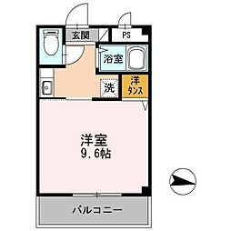 コーポひかり 2階1Kの間取り