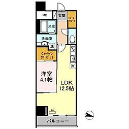 アロフト 1階1LDKの間取り