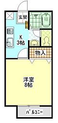 プラネットコーポ 1階1Kの間取り