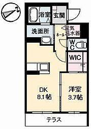 グランドメゾン花園二丁目 1階1DKの間取り