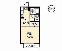 セフィラＴ・Ａ・Ｐ　Ａ棟 1階1Kの間取り