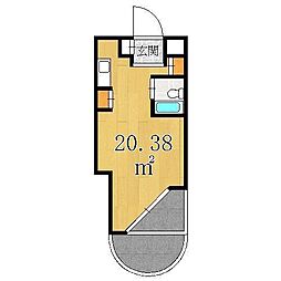 ふぁみ〜ゆ御門町 3階ワンルームの間取り