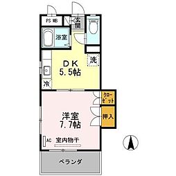 みよしのハイツ 3階1DKの間取り