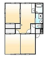 サンビレッジ西深津B 3DKの間取図画像