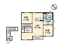 シャーメゾン津之郷 2LDKの間取図画像